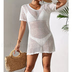 Sexy V Neck Hollow Knit Cover Up