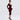 Velvet Long Sleeve Lace Trim Mesh Panel Corset Bodycon Midi Dress - Burgundy Secondary image