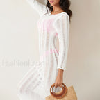 Sheer Backless Knit Mini Cover Up