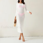 Sheer Backless Knit Mini Cover Up