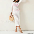 Sheer Backless Knit Mini Cover Up WHITE / S