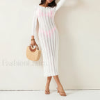 Sheer Backless Knit Mini Cover Up WHITE / S