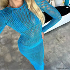 Sheer Bandage Slit Dress Cover Up