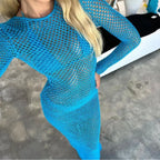 Sheer Bandage Slit Dress Cover Up