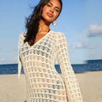 Sheer Batwing Beach Shirt Cover Up WHITE / One Size