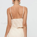 Sheer Beach Bow Tie Crop Top