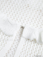 Sheer Crochet Eyelet Fly Away Cardigan Cardigans