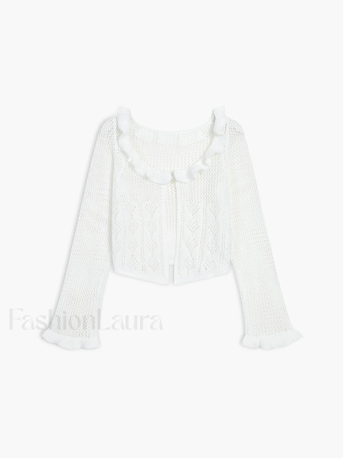 Sheer Crochet Eyelet Fly Away Cardigan Secondary image