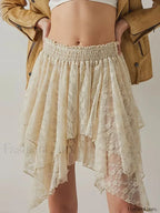 Sheer Floral Lace Mini Skirt