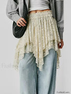 Sheer Floral Lace Mini Skirt