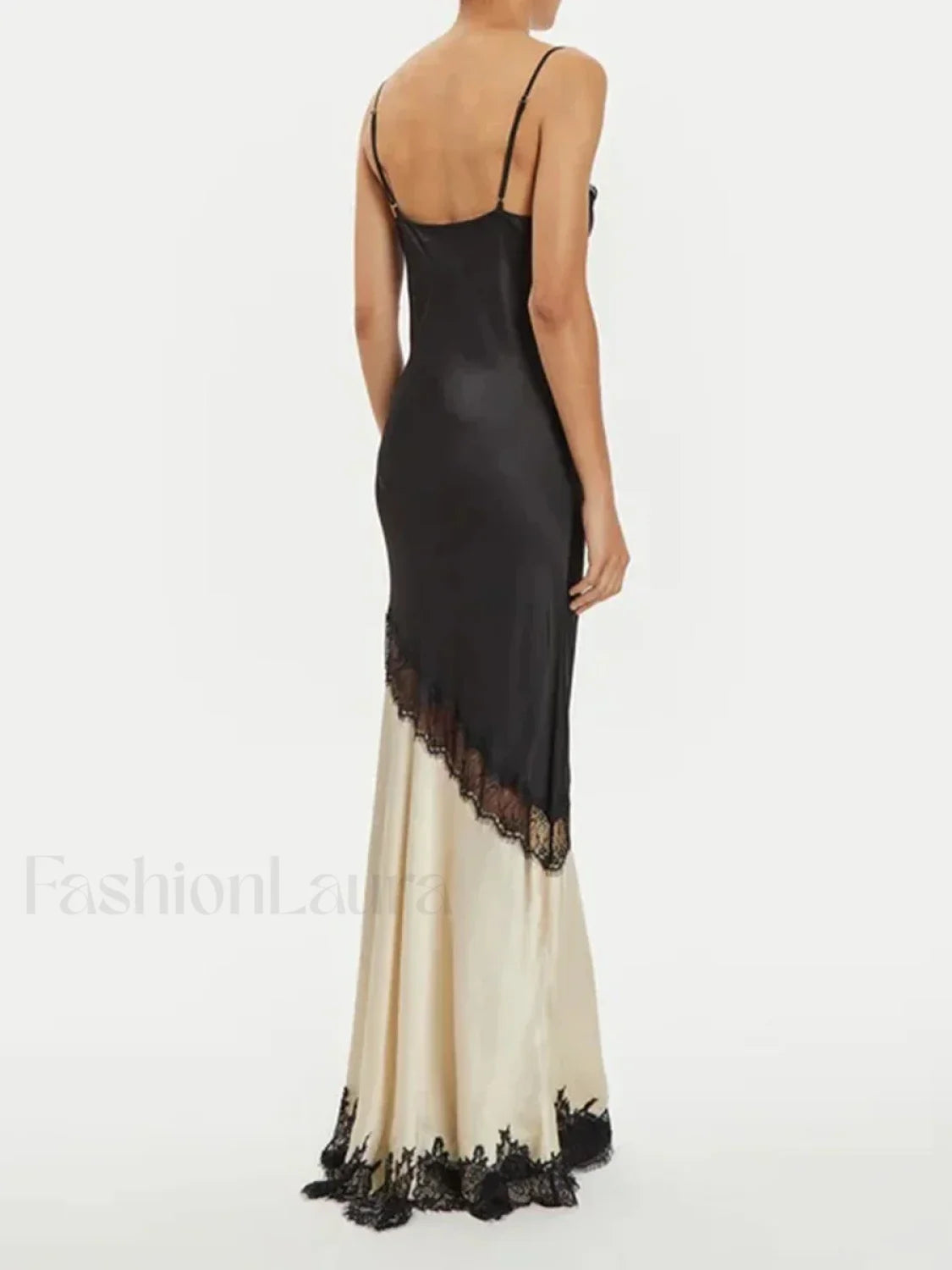Sheer Lace Colorblock Maxi Dress Secondary image