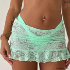 Sheer Lace Mermaid Skirt Green / S