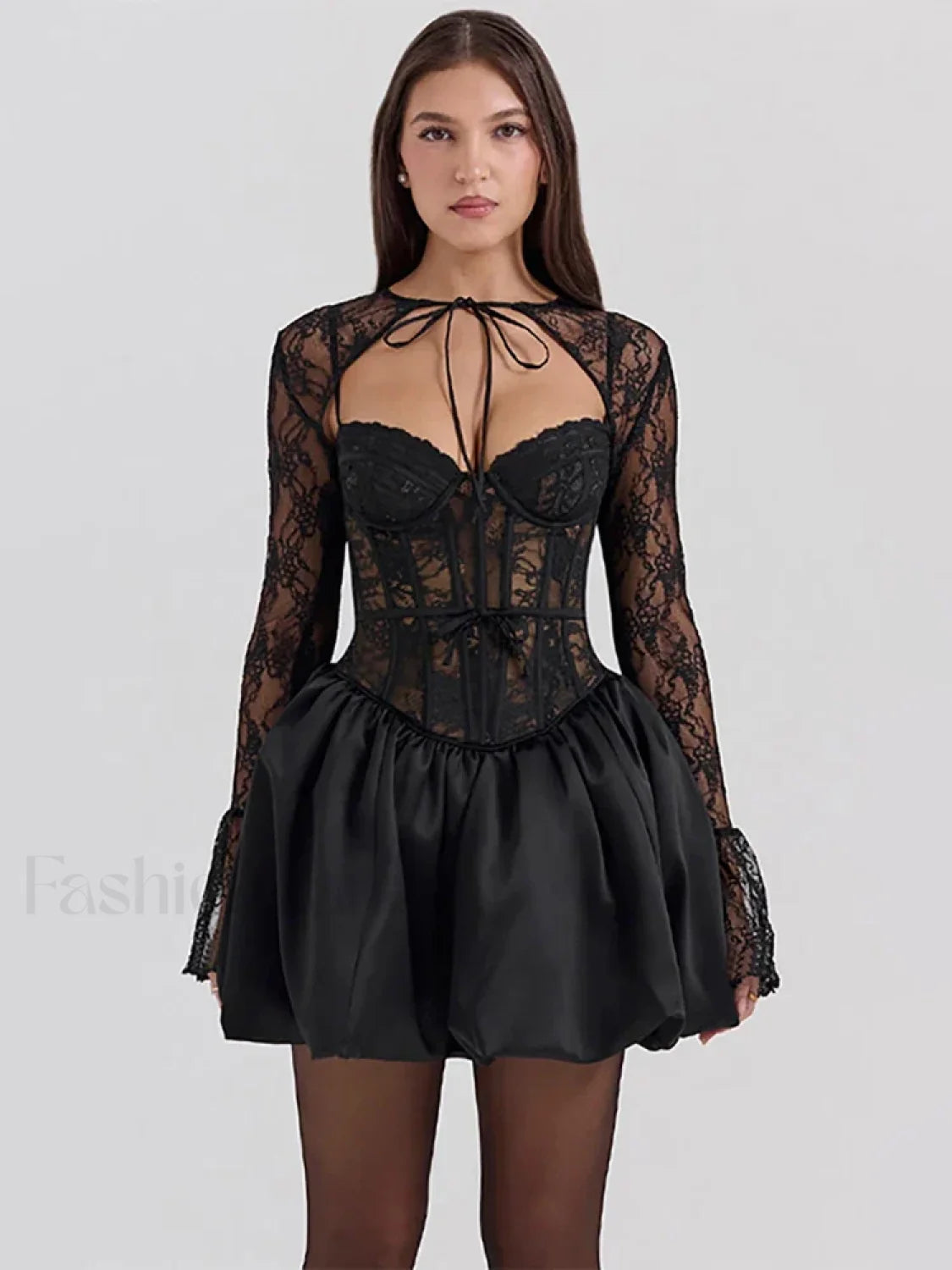 Sheer Lace Two Piece Mini Dress Main image