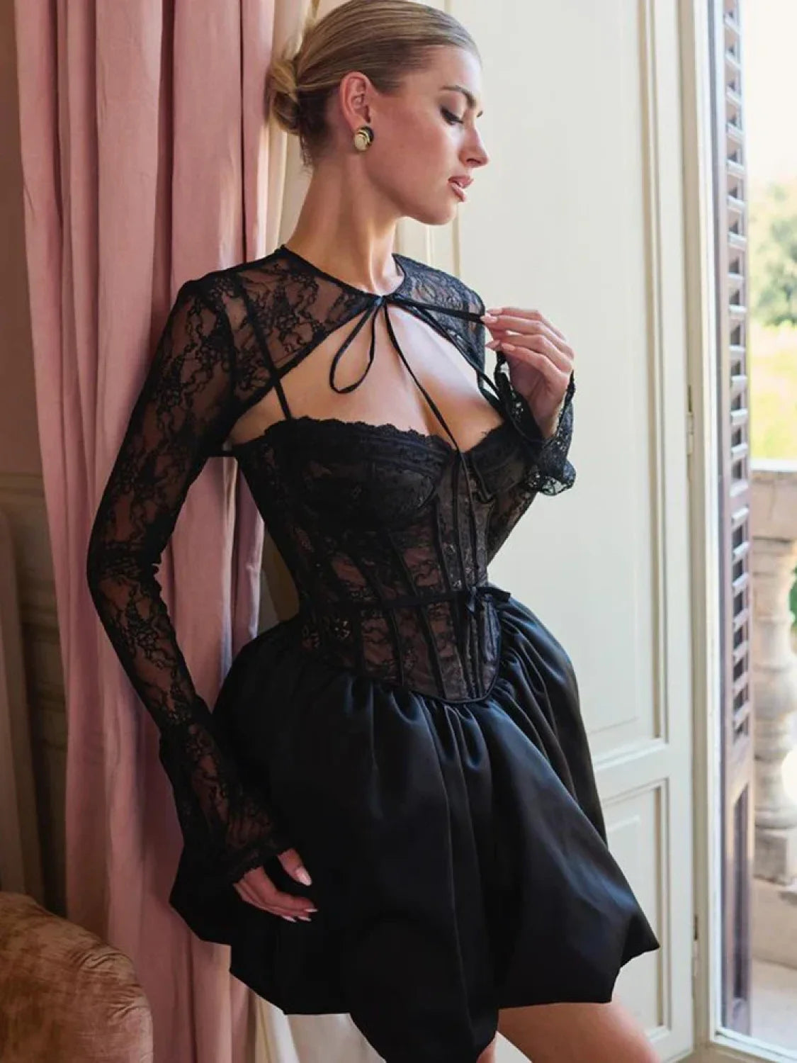 Sheer Lace Two-Piece Mini Dress Secondary image