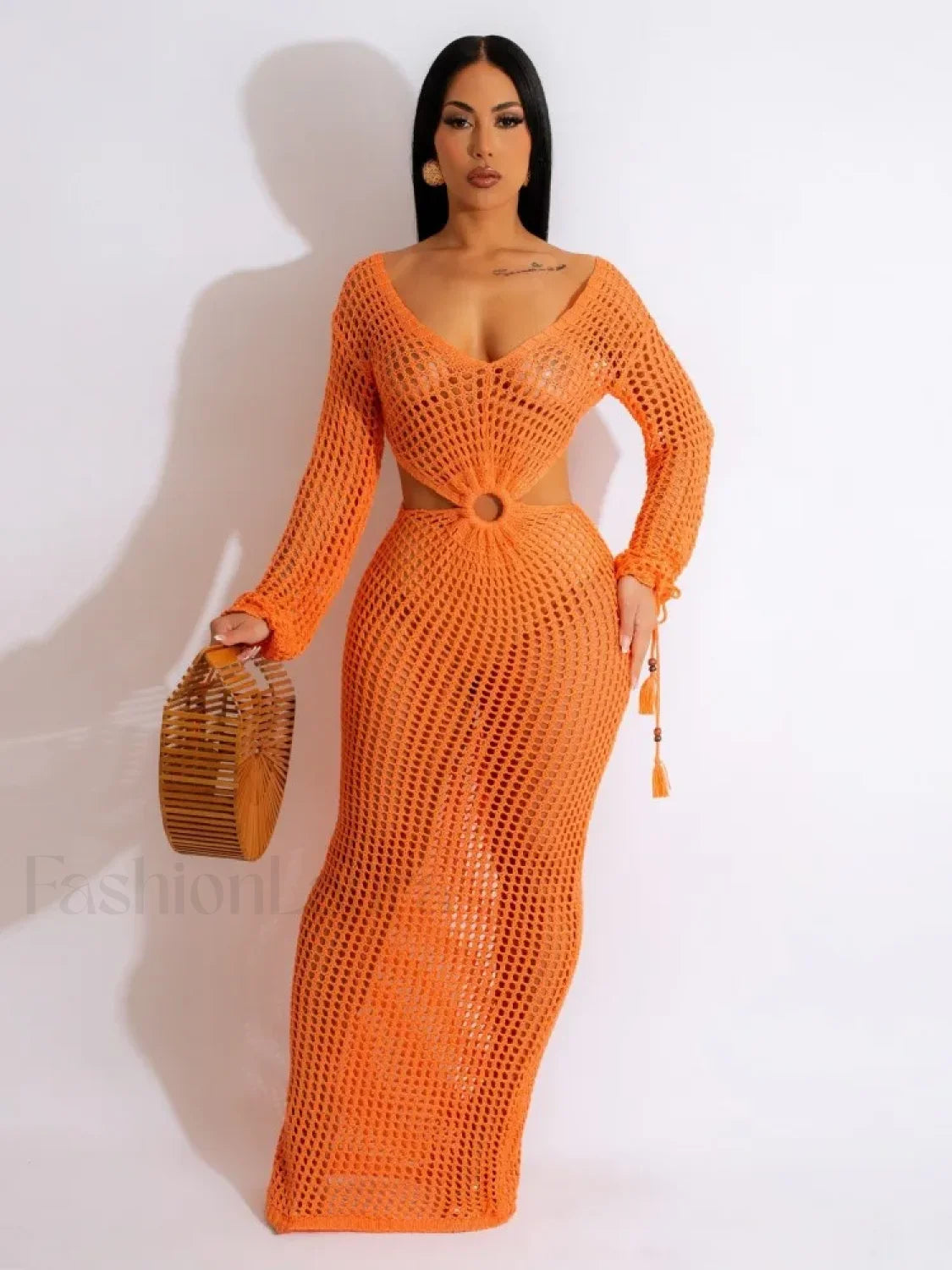 Sheer Long Sleeve Tunic Cover Up Secondary image