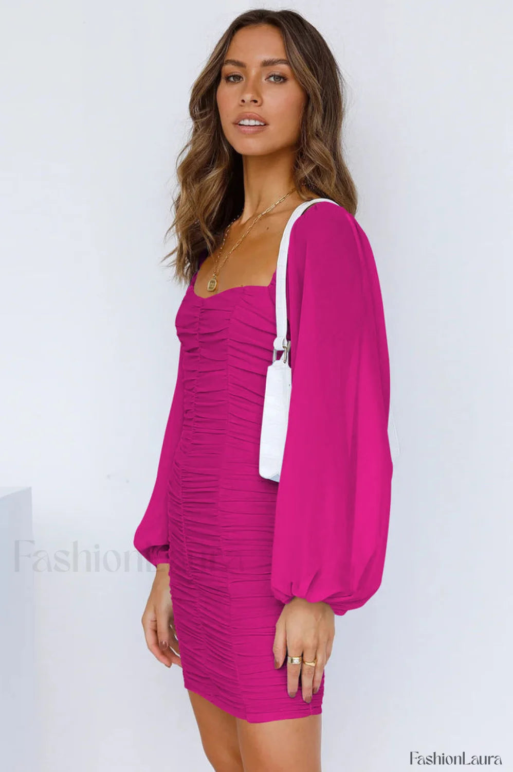 She’s Angelic Stylish Ruched Mini Dress