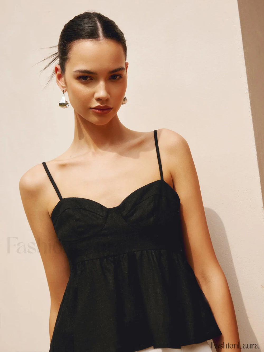 Shining Leaf Graceful Hoop Earnings Silver / One Size Earrings