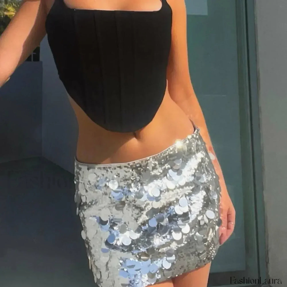 Shiny Sequined Beach Skirt
