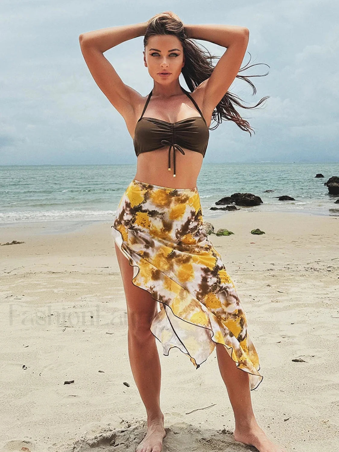 Shirring Print Three Piece Set Secondary image
