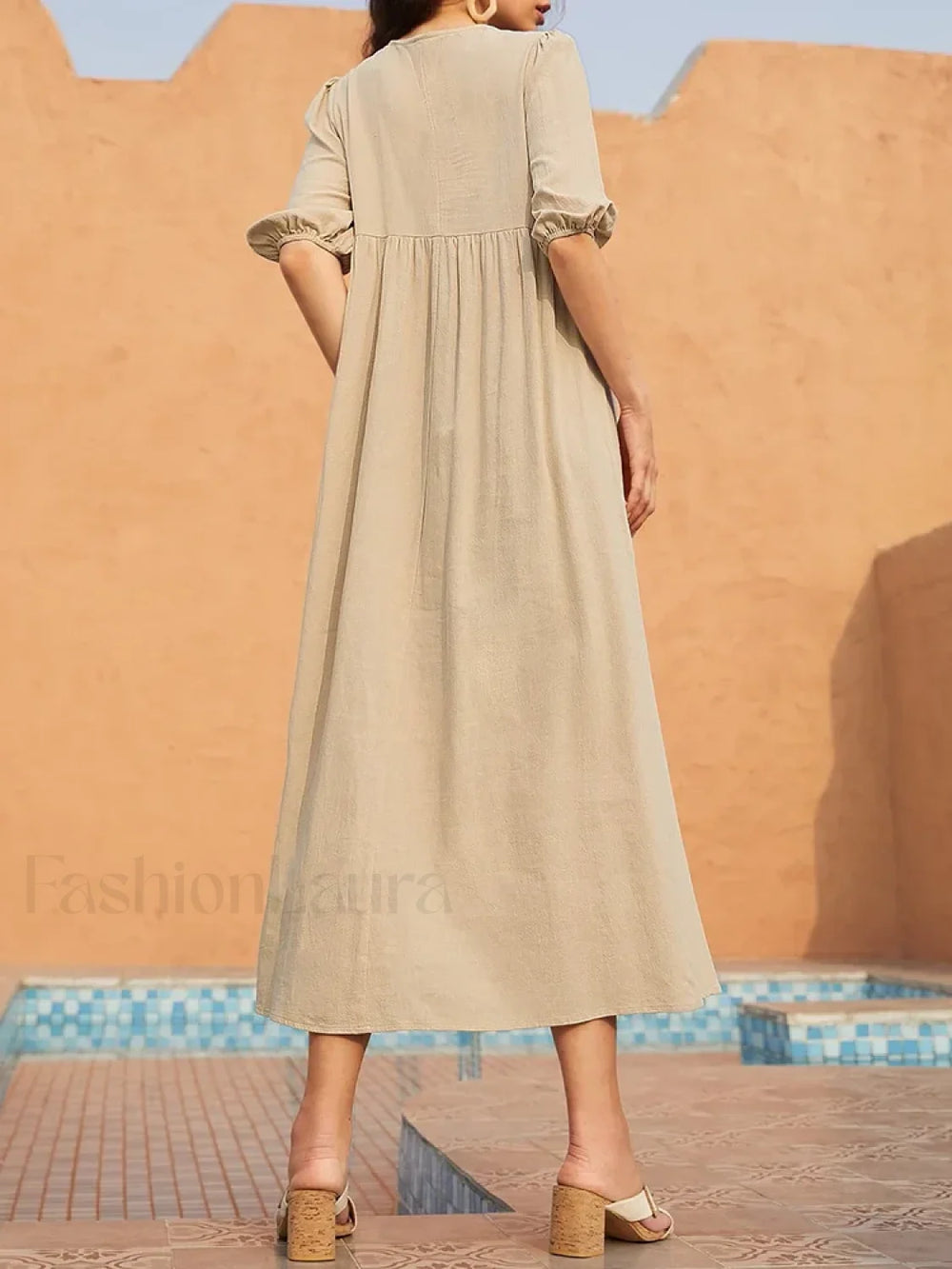 Short Sleeve Printed Boho Dress