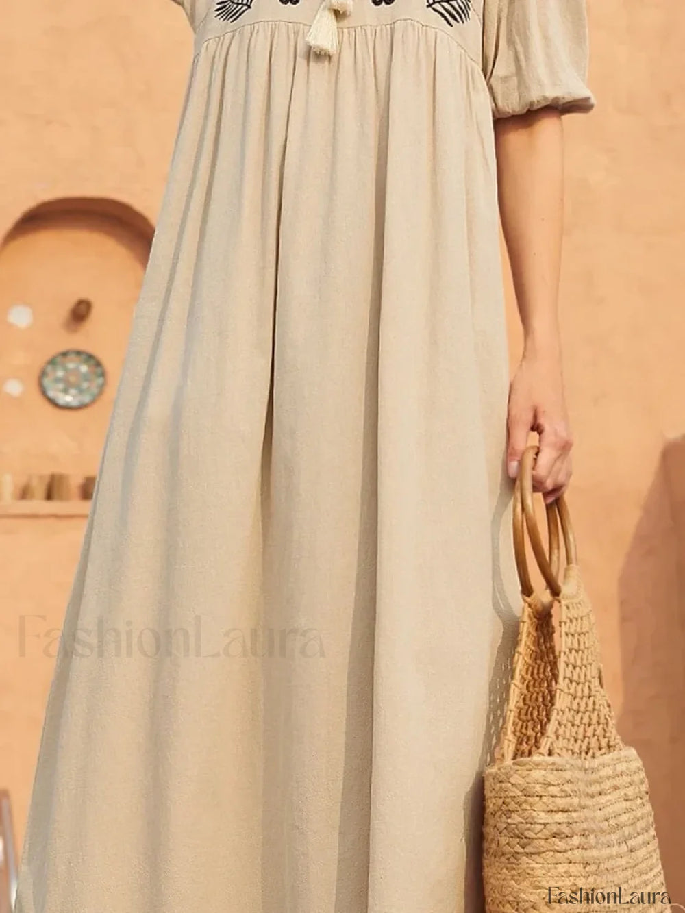 Short Sleeve Printed Boho Dress