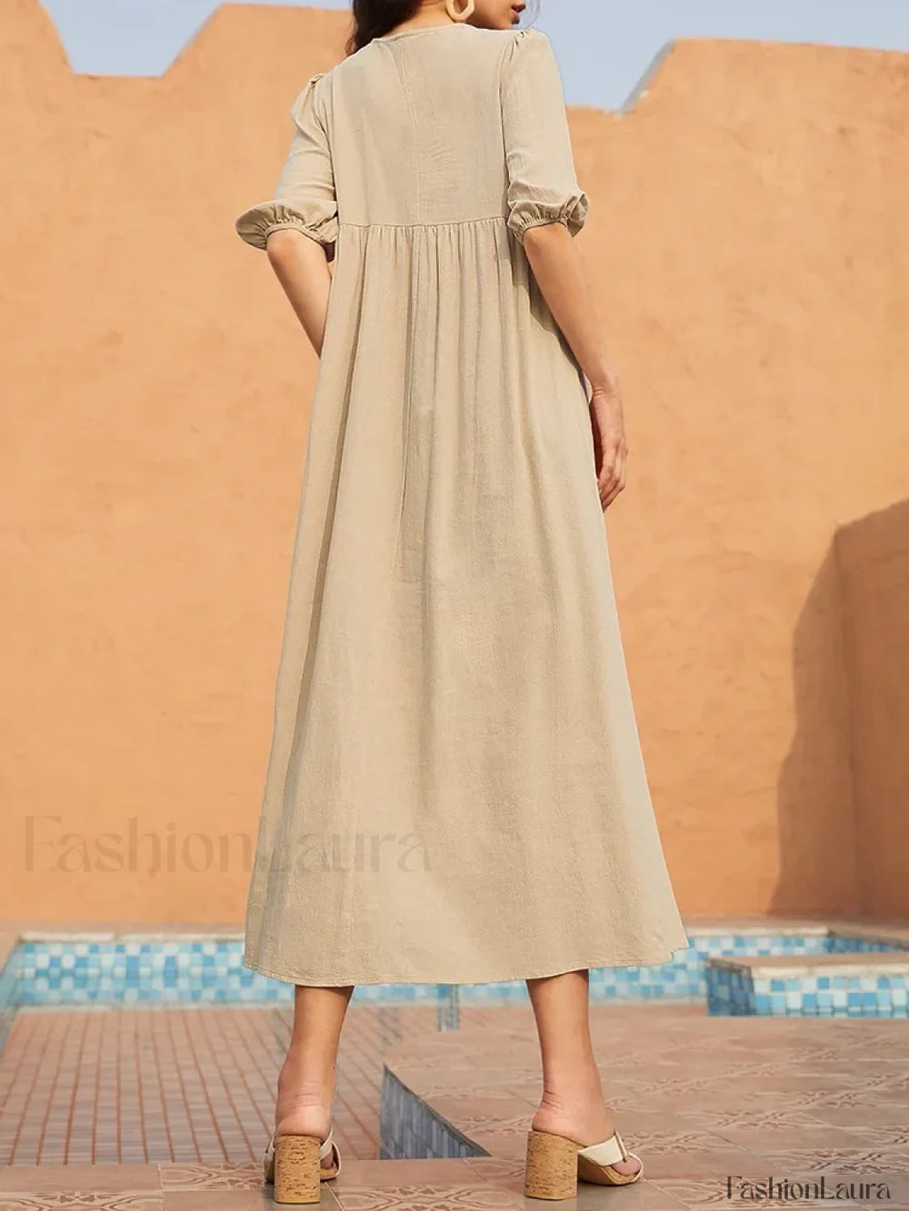 Short Sleeve Printed Boho Dress