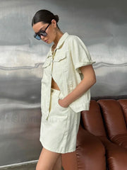 Short Sleeve Skirt Nightwear Two Piece Set