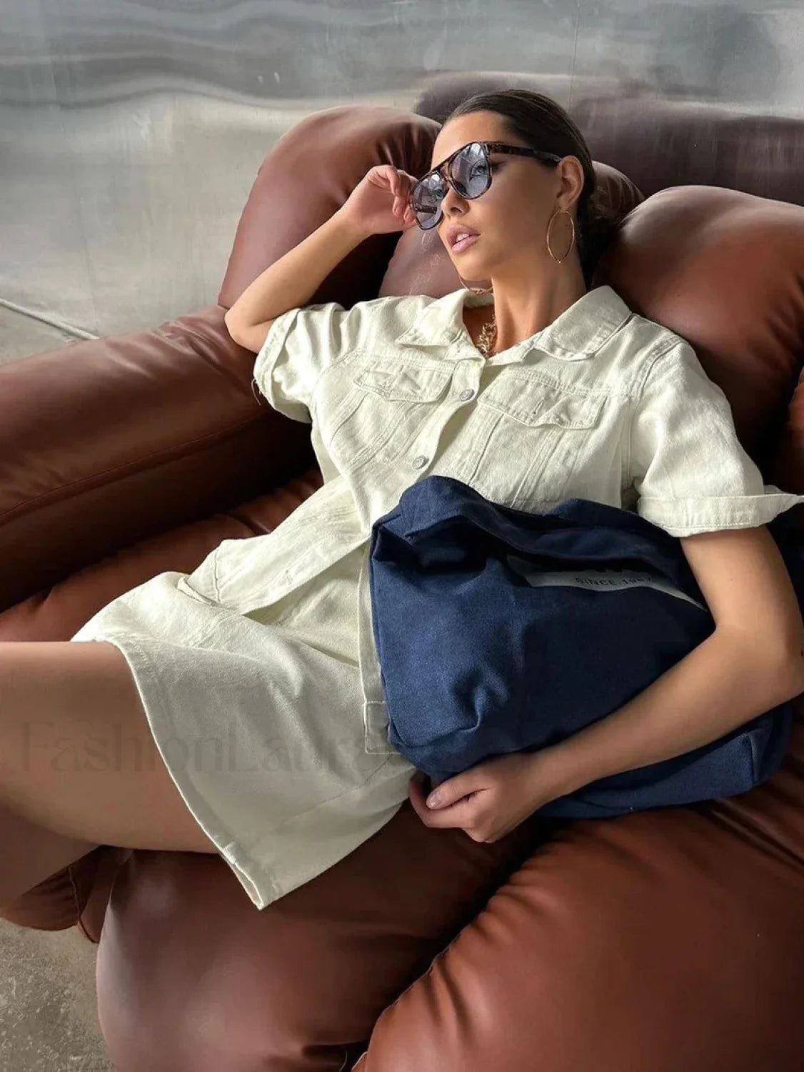 Short Sleeve Skirt Nightwear Two Piece Set Secondary image