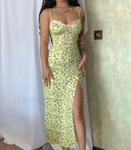 Side Slit Bodycon Floral Dress