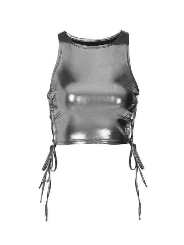 Side Tie Cropped Tank Top Tops&Tees