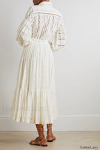 Sienna Tiered Broderie Charming Anglaise Midi Dress