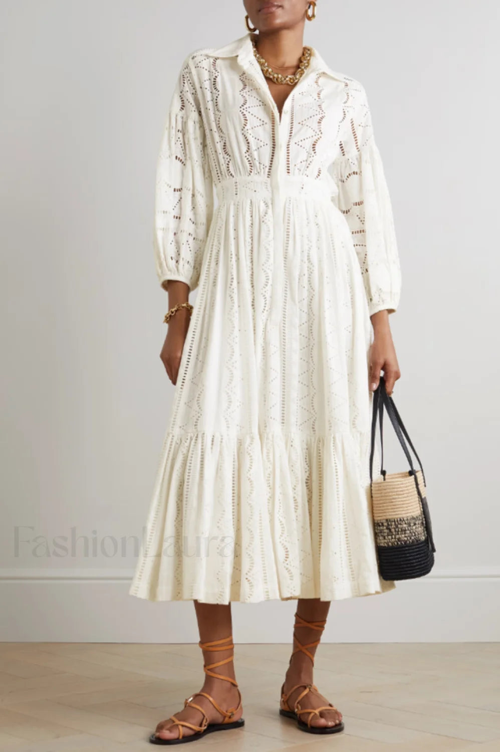 Sienna Tiered Broderie Charming Anglaise Midi Dress Secondary image