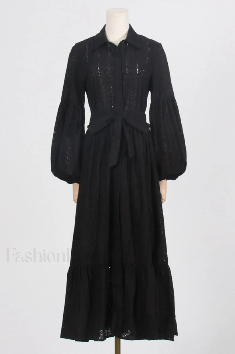 Sienna Tiered Broderie Charming Anglaise Midi Dress S / Black