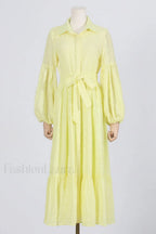 Sienna Tiered Broderie Charming Anglaise Midi Dress S / Buttercup