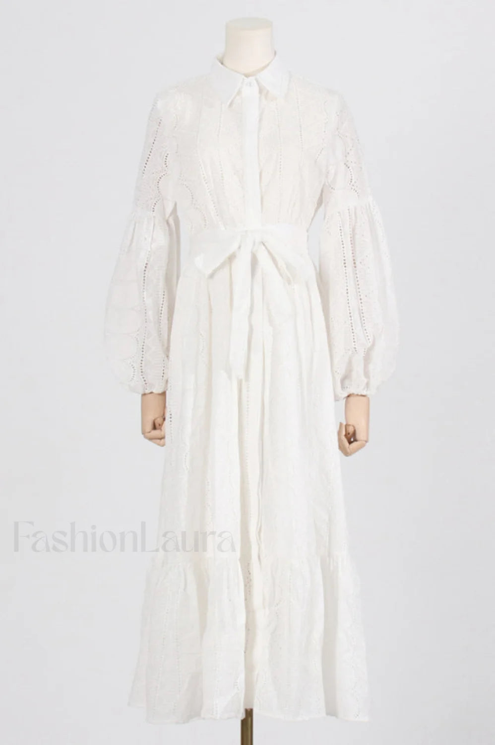 Sienna Tiered Broderie Charming Anglaise Midi Dress S / White