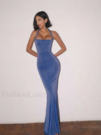 Silk Halter Tight Party Maxi Dress