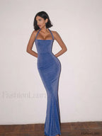Silk Halter Tight Party Maxi Dress