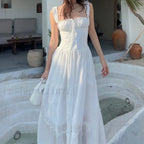 Simple Elegant Square Neck Floral Dress
