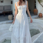 Simple Elegant Square Neck Floral Dress