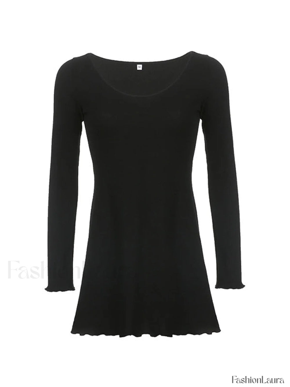 Simple Knitted Long Sleeve Mini Dress Mini Dresses