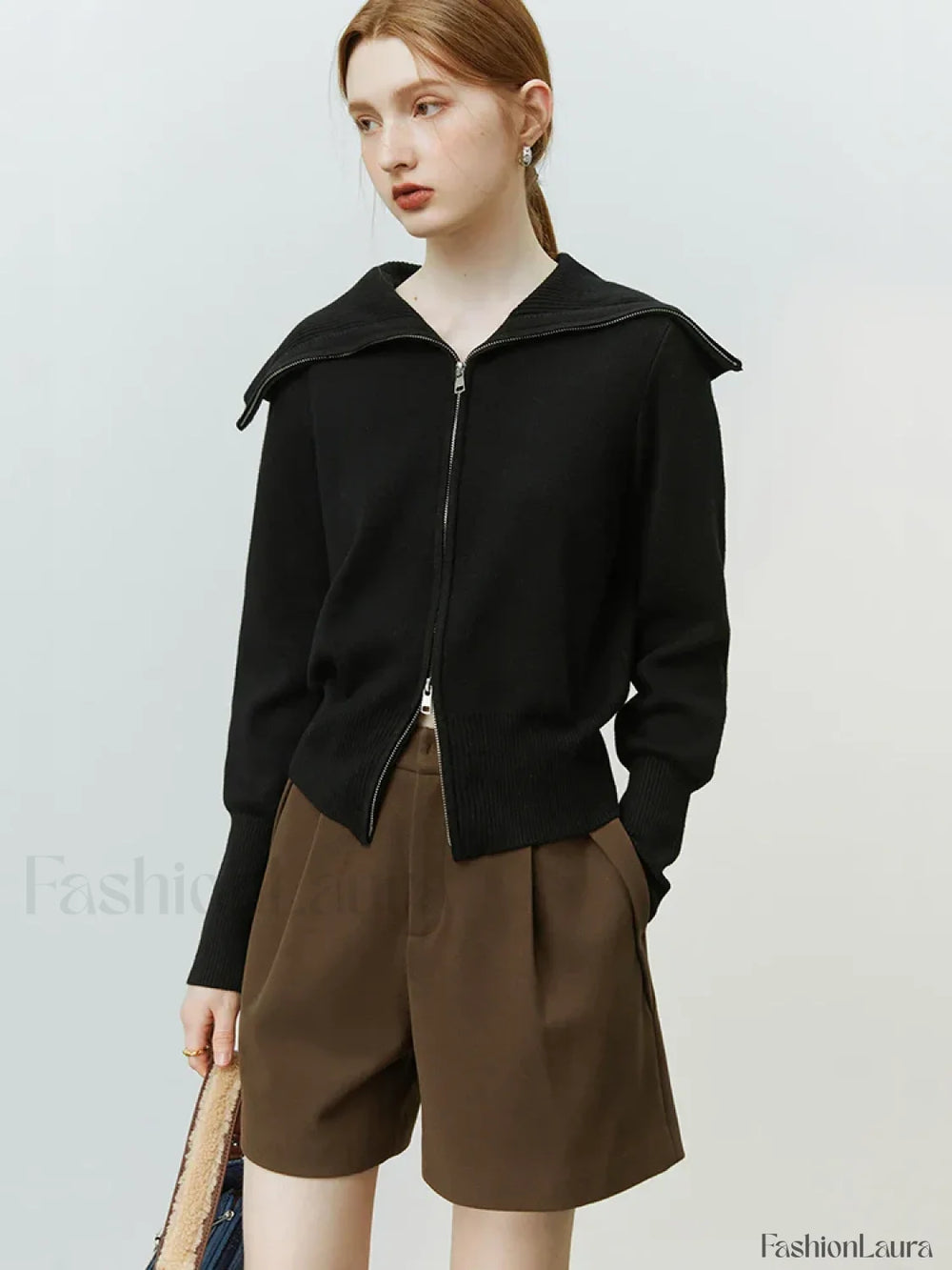 Simple Woolen A line Autumn Winter Shorts Coffee / XS