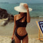 Single Shoulder Solid Hollow Out One Piece Black / M