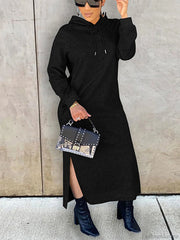 Slant Pockets Hoodie Dress Sweatshirts & Hoodies L