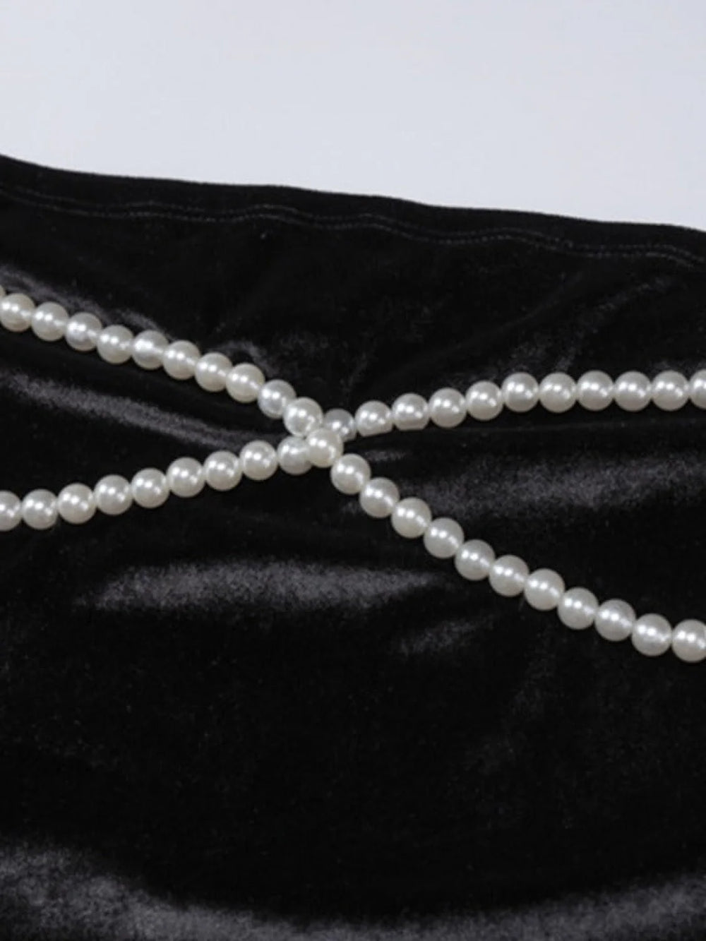 Sleeve Cover Faux Pearl Strapless Velvet Mini Dress Mini Dresses