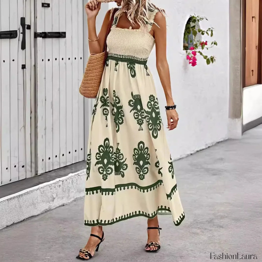 Sleeveless A Line Party Boho Dress