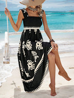Sleeveless A Line Party Boho Dress Black / S