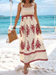 Sleeveless A Line Party Boho Dress ORANGE RED / S