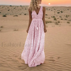 Sleeveless A Line Patchwork Boho Dress