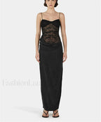 Sleeveless Bodycon Fashion Maxi Dress Black / S