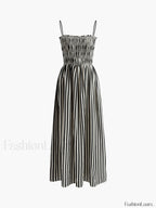 Sleeveless Pinstripe Long Dress Dresses